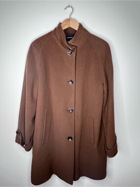 Jones New York Brown Wool-Blend Pea Coat